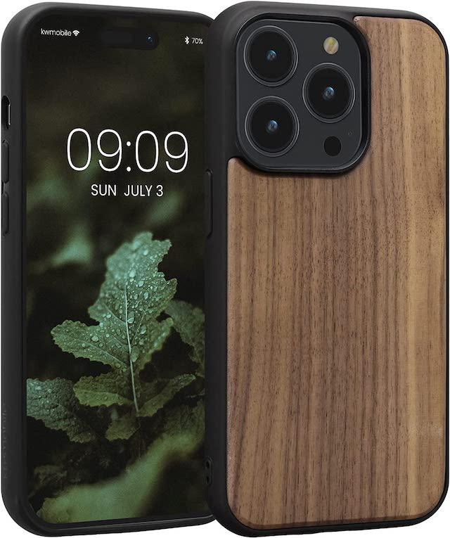 Чехол kwmobile Real Wood Case совместим с Apple iPhone 14 Pro